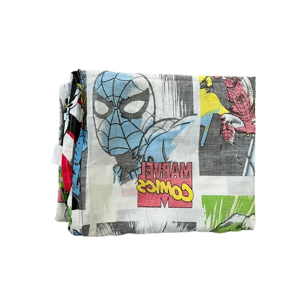 Marvel Flat Sheet Kids Twin Multicolor Good Vintage Avengers Comic Print